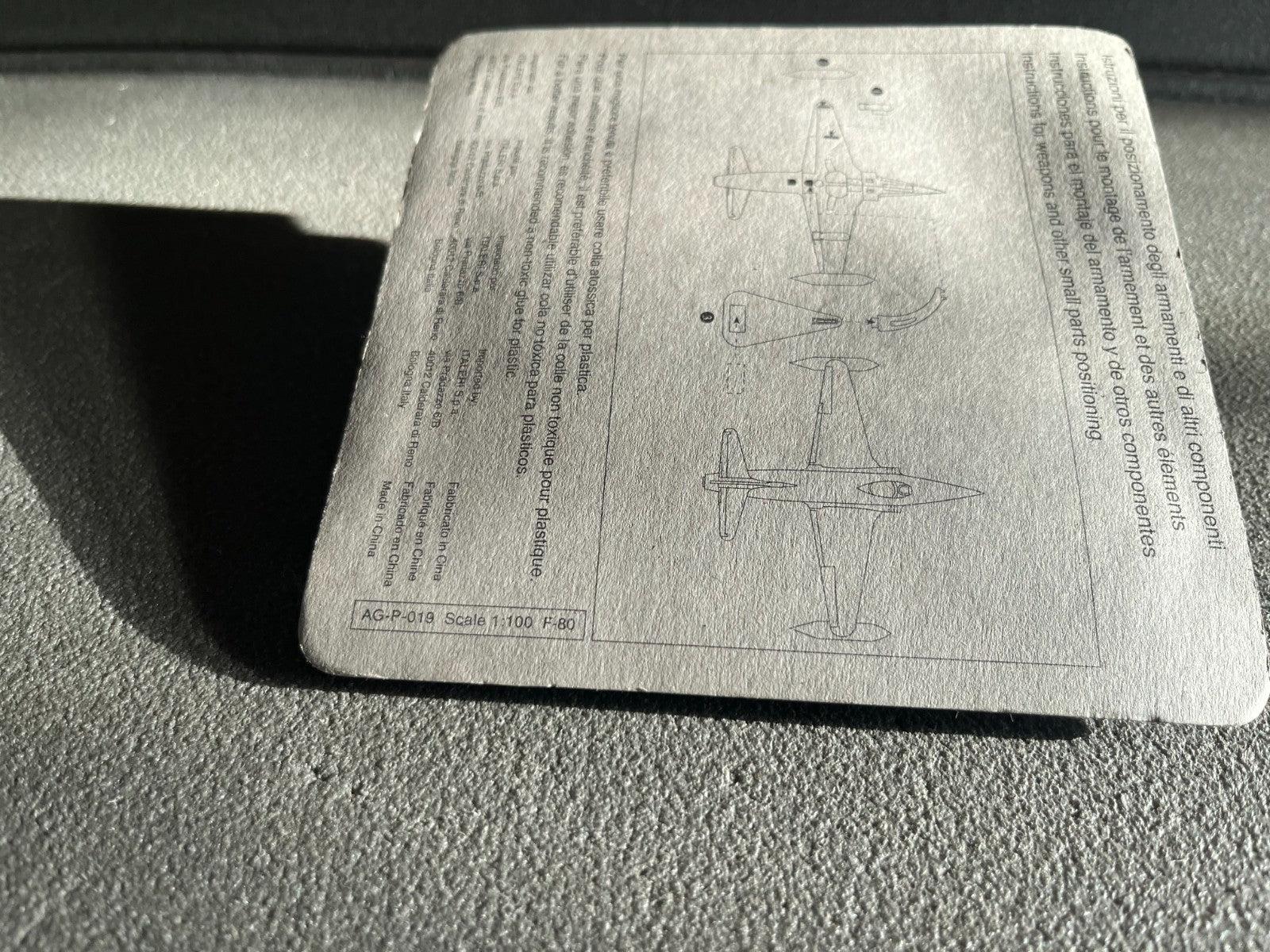 Avion miniature Militaire F-80 Fabbri Italeri 1/100