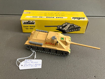 Ancienne Miniature Militaire Blindé Char Russe SU 100 208 Solido France 1/50
