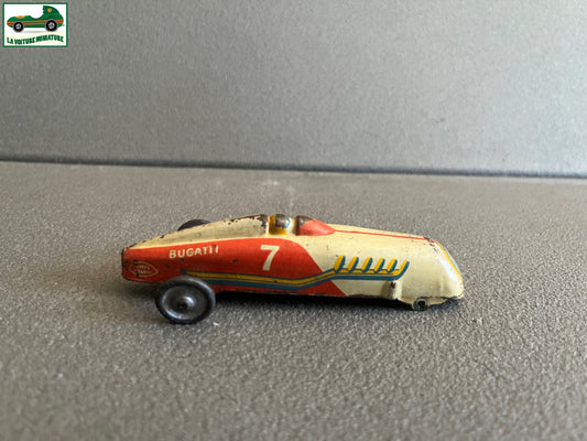 Ancienne Voiture Miniature Course Metal Tole Bugatti Jep France Epave