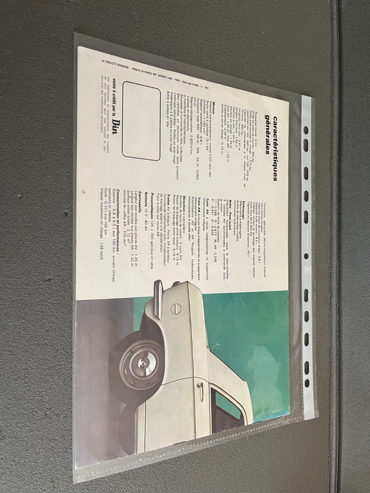 Ancien Dépliant Brochure Documentation Automobile Peugeot 204