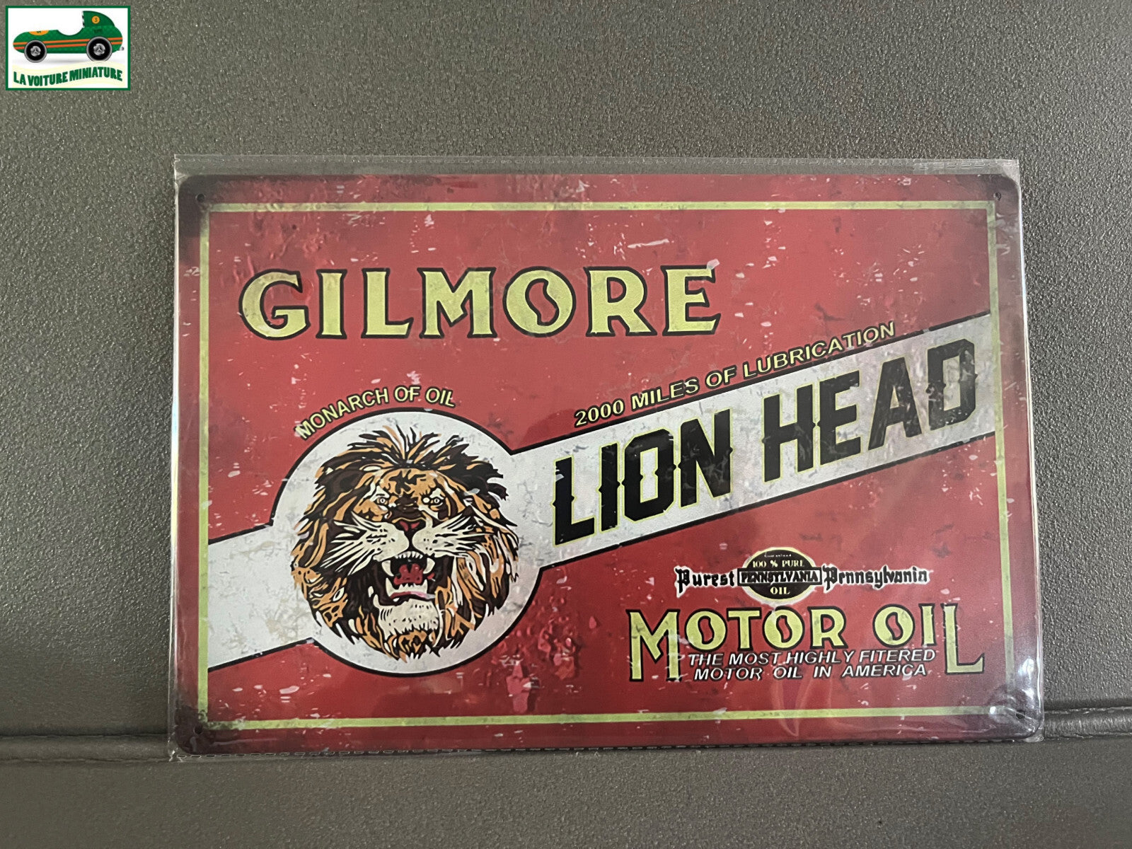 Plaque Métal Voiture Automobile Garage Huile Moteur Gilmore 20 x 30 cm