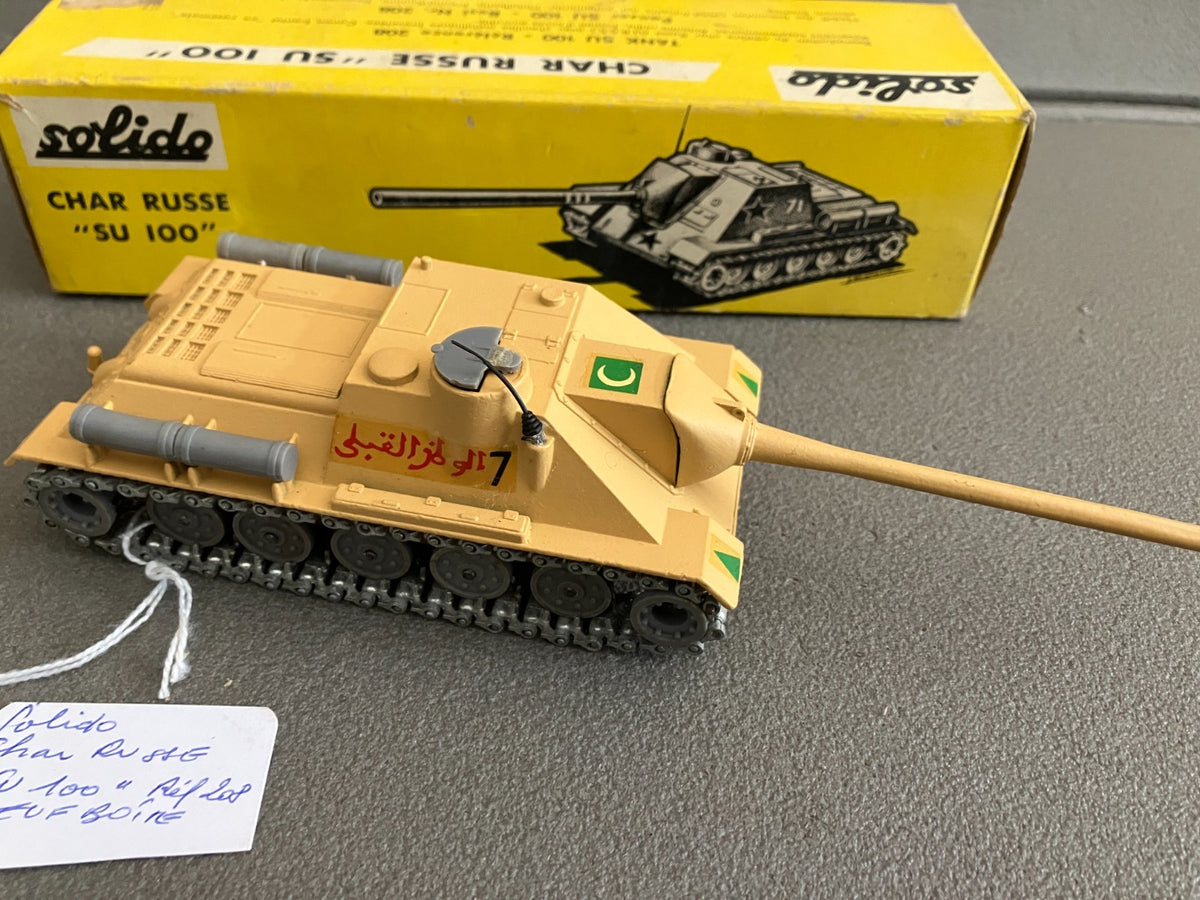 Ancienne Miniature Militaire Blindé Char Russe SU 100 208 Solido France 1/50