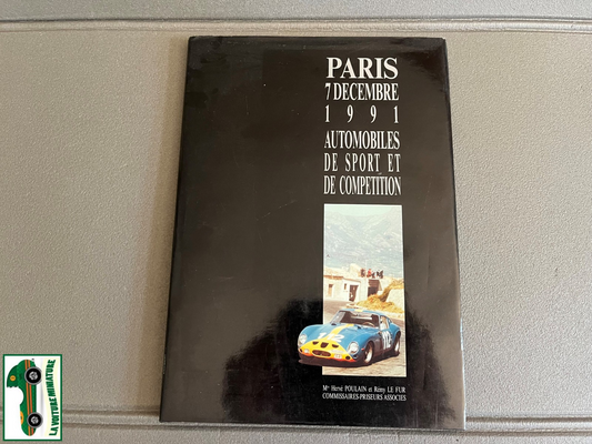 Livre Voiture Automobile Catalogue Paris 7 Décembre 1991 Sport Drouot