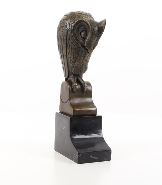 Statue Sculpture Bronze Art Déco Nouveau Hibou Chouette DSBJ-50 Moderne
