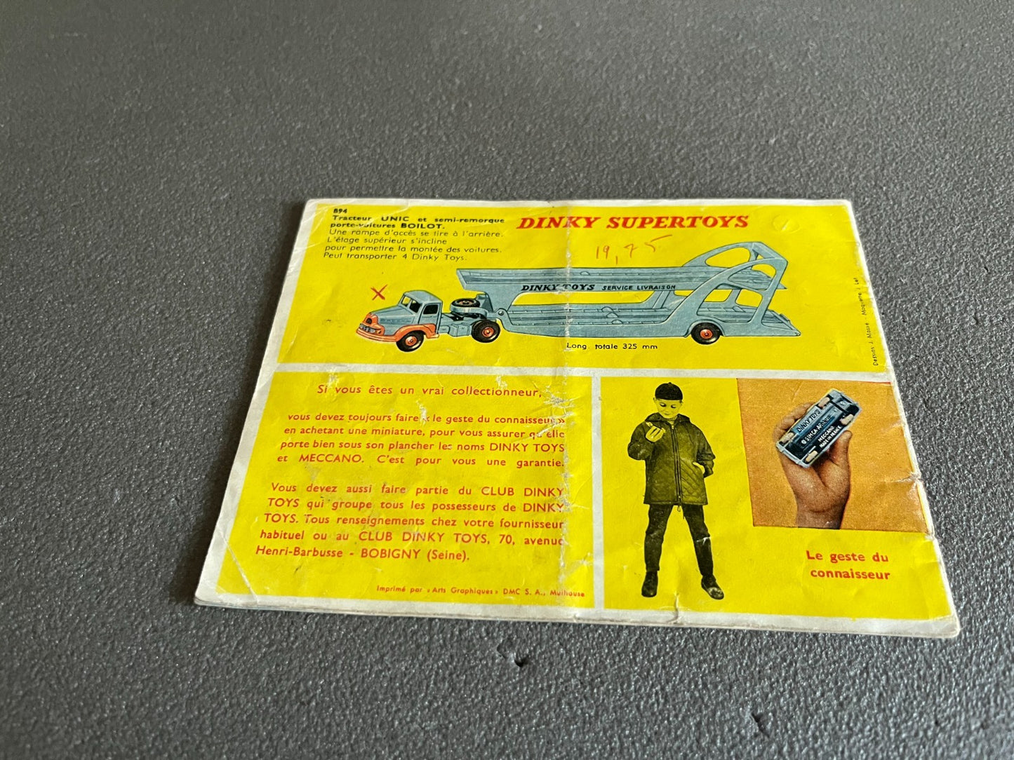 Ancien Dépliant Documentation Catalogue Jouet Voiture Dinky Toys 1960