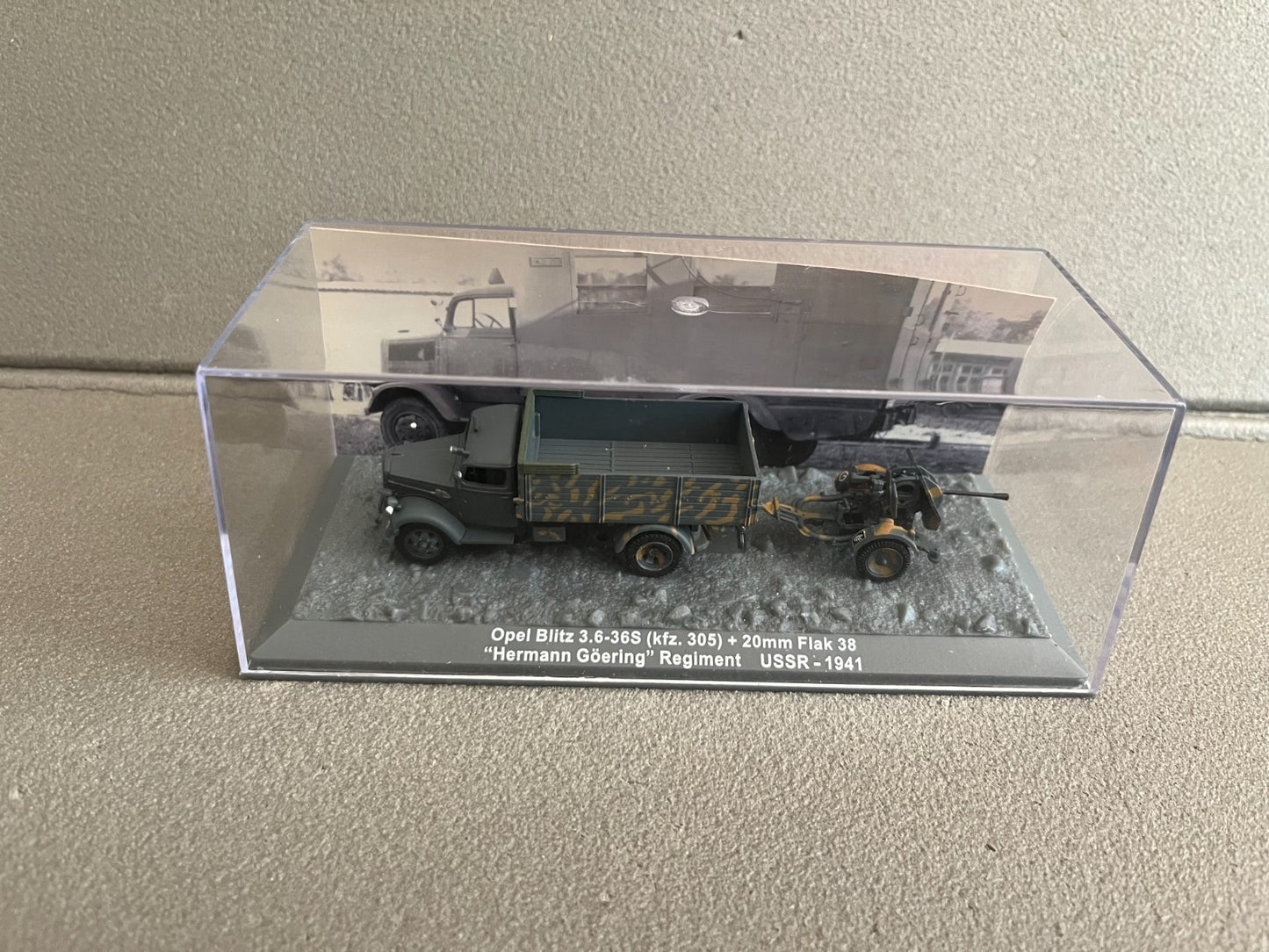 Miniature Militaire Char Tank Blindé Opel Blitz 3.6 36 S + Flak 38 Altaya 1/72