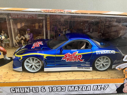 Voiture miniature 1993 Mazda RX-7 Chun Li Street Fighter Jada au 1/24