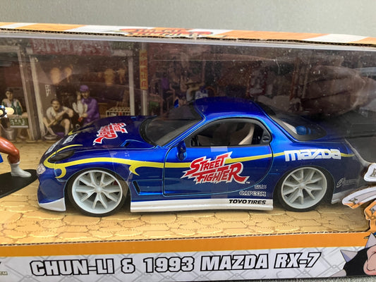 Voiture miniature 1993 Mazda RX-7 Chun Li Street Fighter Jada au 1/24