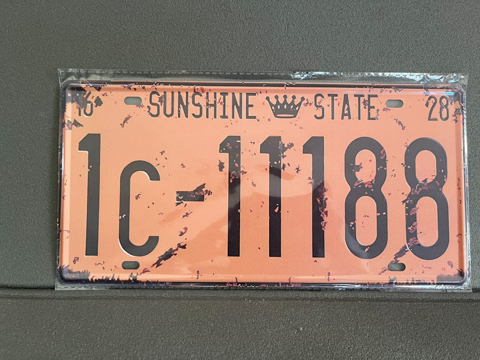 Plaque Métal Voiture Automobile Américaine Immatriculation Sunshine 15 x 30 cm