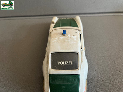 Ancienne Voiture Miniature Porsche 911 Polizei Burago au 1/24 Epave