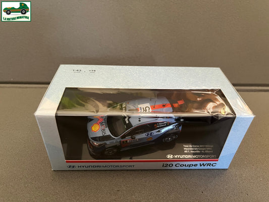 Voiture Miniature Hyundai i20 Coupé WRC Tour de Corse 2017 Rallye IXO au 1/43