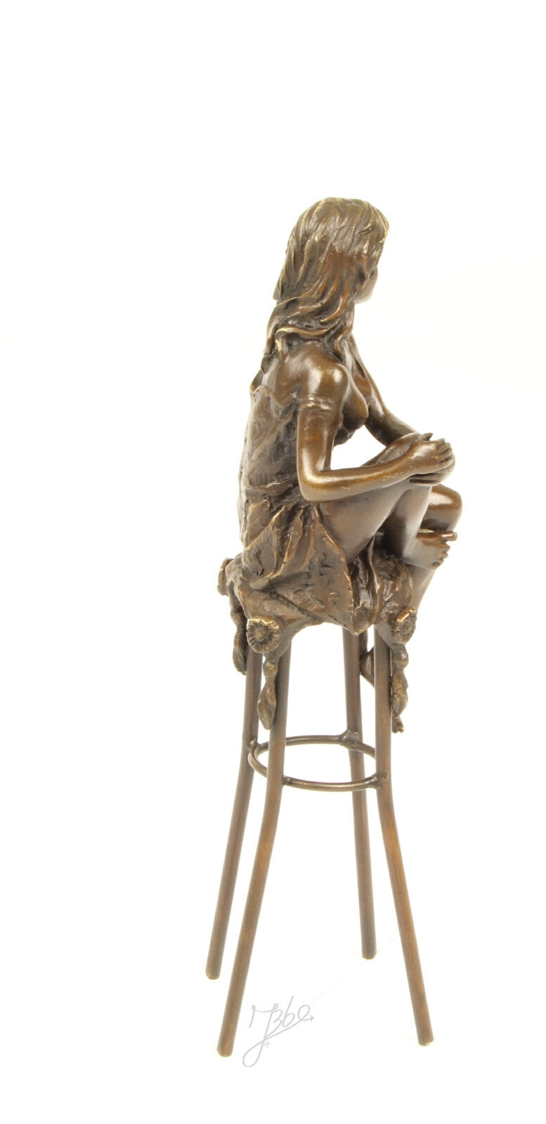 Statue Sculpture Bronze Art Déco Nouveau Femme Tabouret Bar DSBJ-11 Moderne