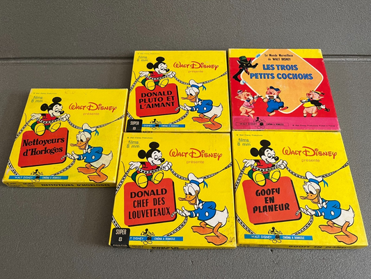 Lot Ancien Super 8 Walt Disney Donald Goofy Mickey Les Trois Petits Cochons