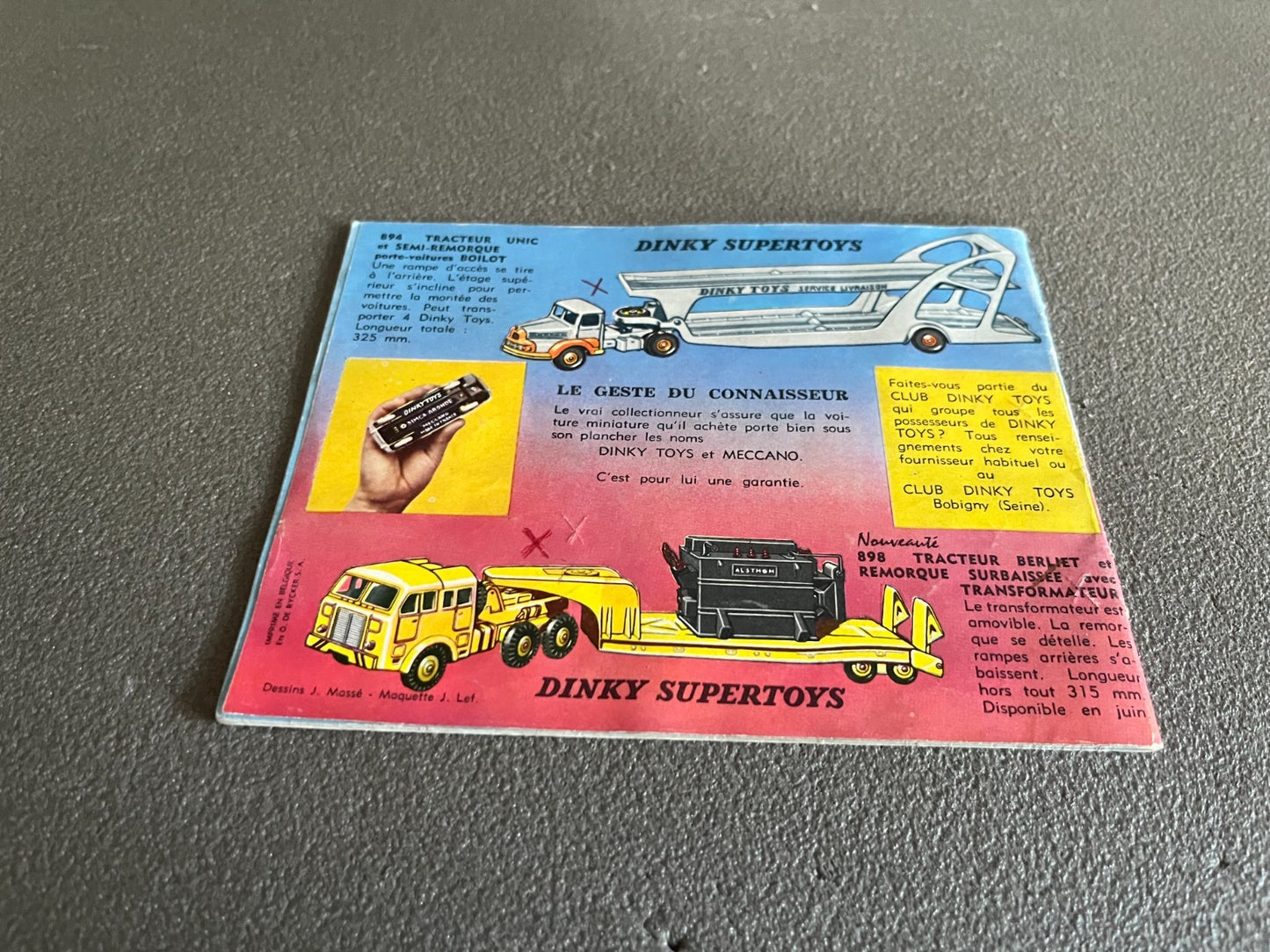 Ancien Dépliant Documentation Catalogue Jouet Voiture Dinky Toys 1961