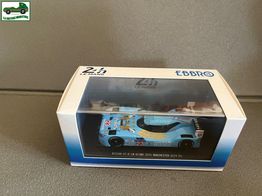 Voiture Miniature Nissan GT-R LM Nismo Manchester City 2015 Ebbro Le Mans 1/43