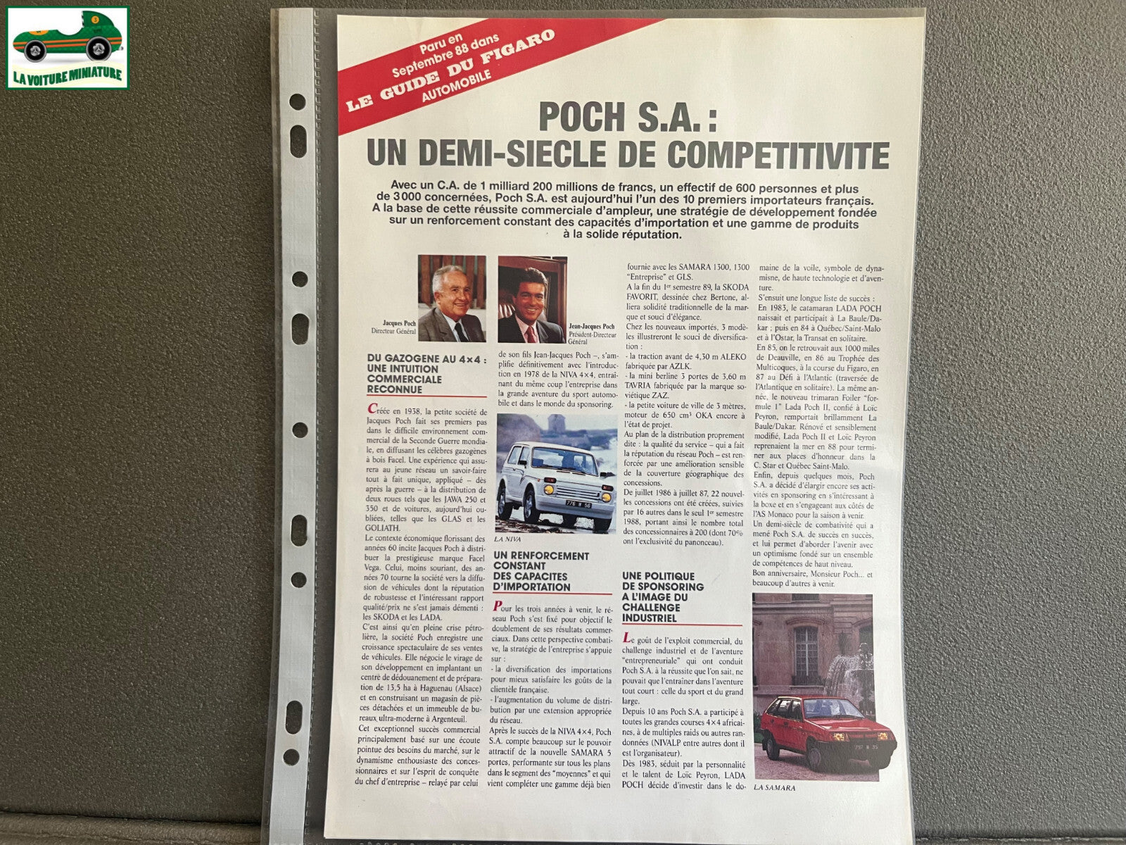 Ancien Dépliant Brochure Documentation Automobile Lada Article Poch Figaro 1988
