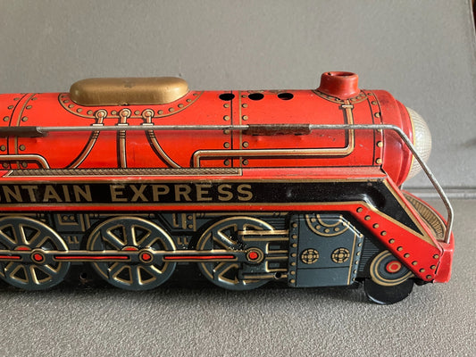 Jouet Ancien Tôle Train Locomotive Modern Toys Mountain Espress Japan