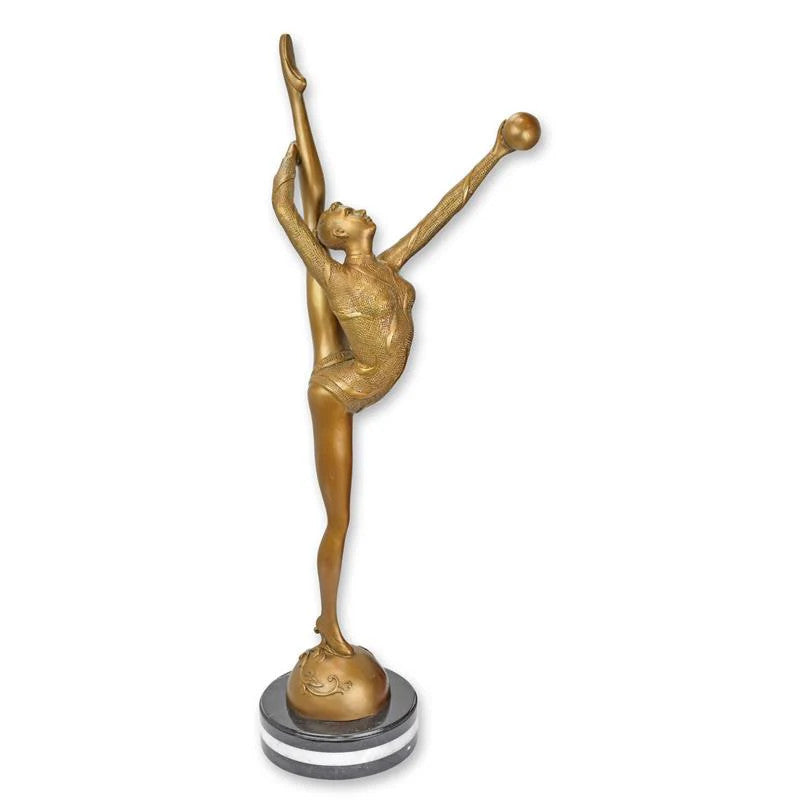 STATUE MODERNE SCULPTURE BRONZE BALLERINE AVEC BALLON