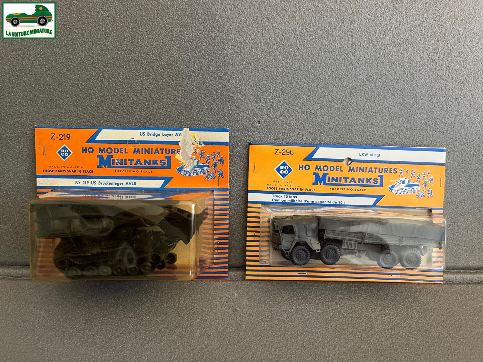 Miniature Engin Militaire Lot  2 Camion Char Roco Minitanks  1/87 HO Défauts HS
