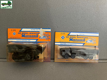 Miniature Engin Militaire Lot  2 Camion Char Roco Minitanks  1/87 HO Défauts HS