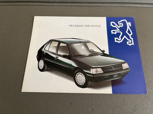 Ancien Dépliant Brochure Documentation Automobile Peugeot 205 Style