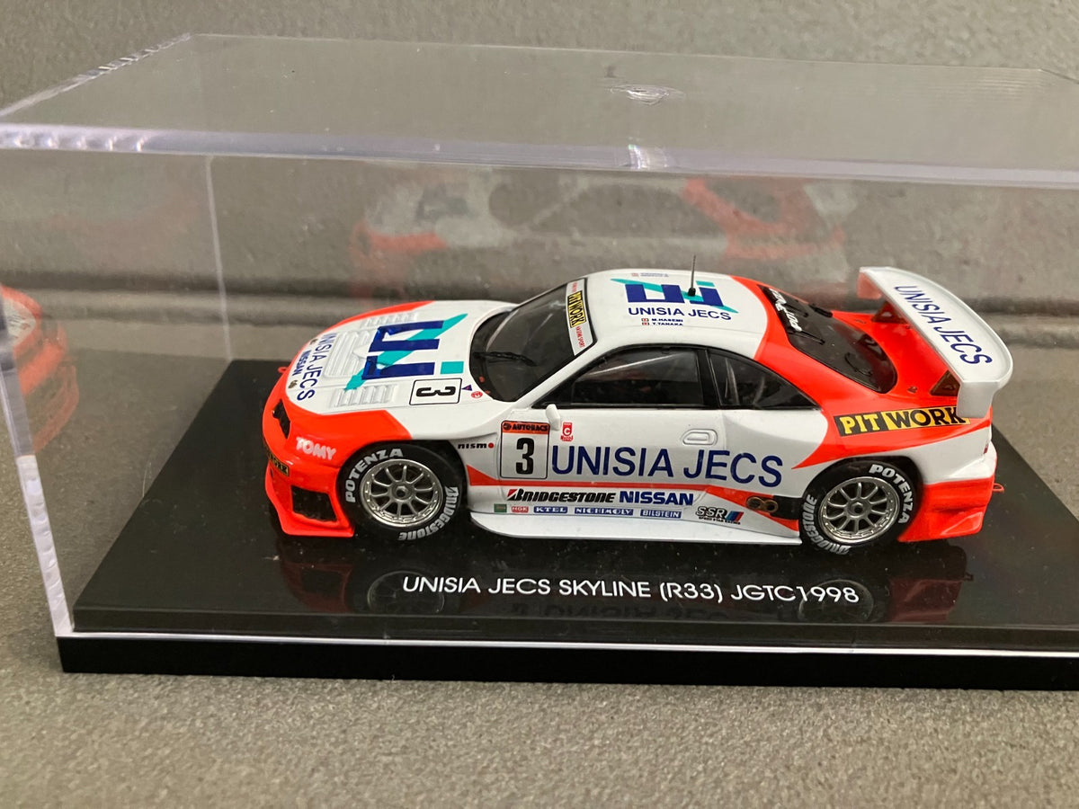 Voiture Miniature Nissan Unisia Jecs Skyline R33 JGTC 1998 Ebbro au 1/43
