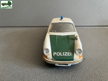 Ancienne Voiture Miniature Porsche 911 Polizei Burago au 1/24 Epave