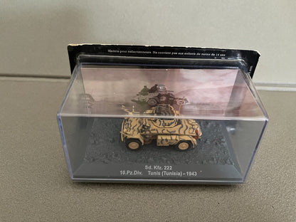 Miniature Militaire Char Tank Blindé Sd.Kfz. 222 Tunis 1943 Altaya 1/72