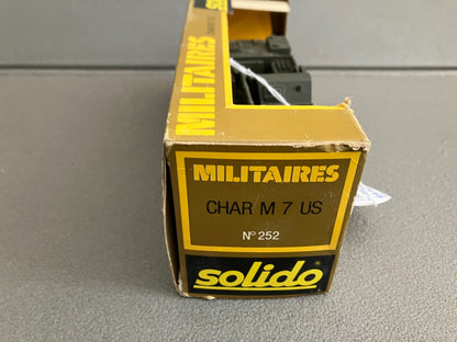 Ancienne Miniature Militaire Blindé Tank Char M7 US 252 Solido France 1/50