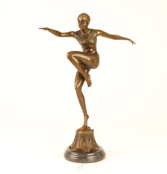Statue Sculpture Bronze Art Déco Nouveau Danseuse Avec Brio DSBJ-25 Moderne