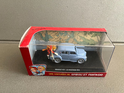 Voiture Miniature Renault 4CV La Mauvaise Tête Spirou au 1/43