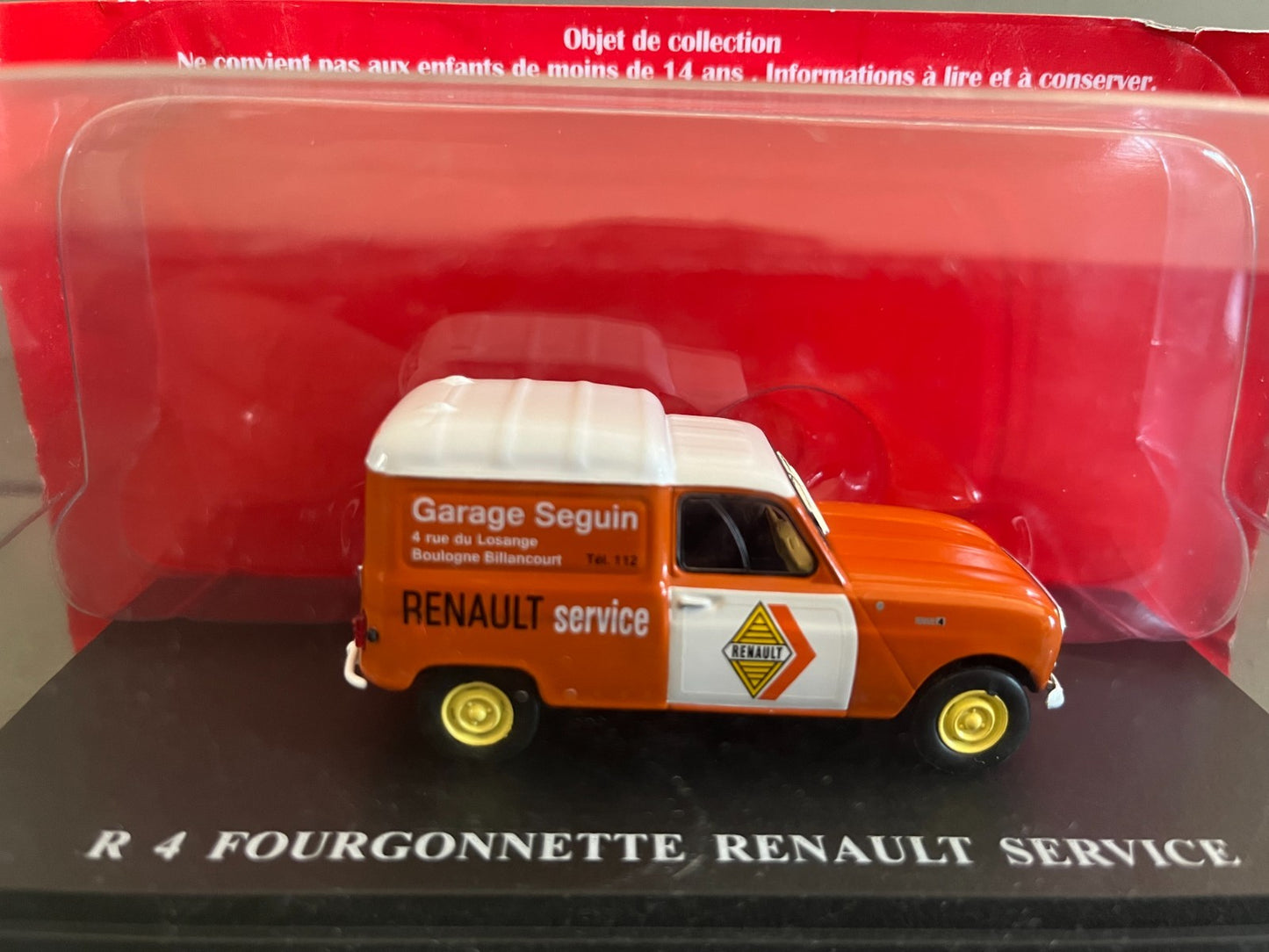 Voiture Miniature Renault 4 4L R4 Fourgonnette Service Hachette 1/43