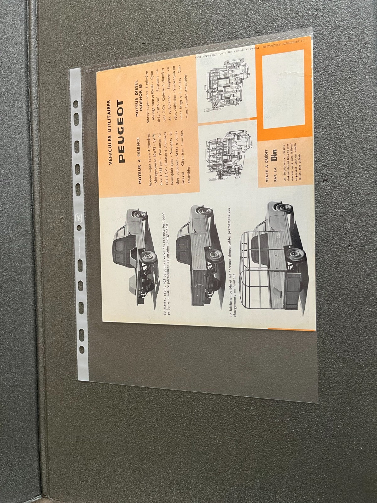 Ancien Dépliant Brochure Documentation Automobile Peugeot Utilitaires 1963