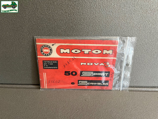 Ancien Dépliant Documentation Entretien Moto Motom Nova 3 50 Sport Instruzioni