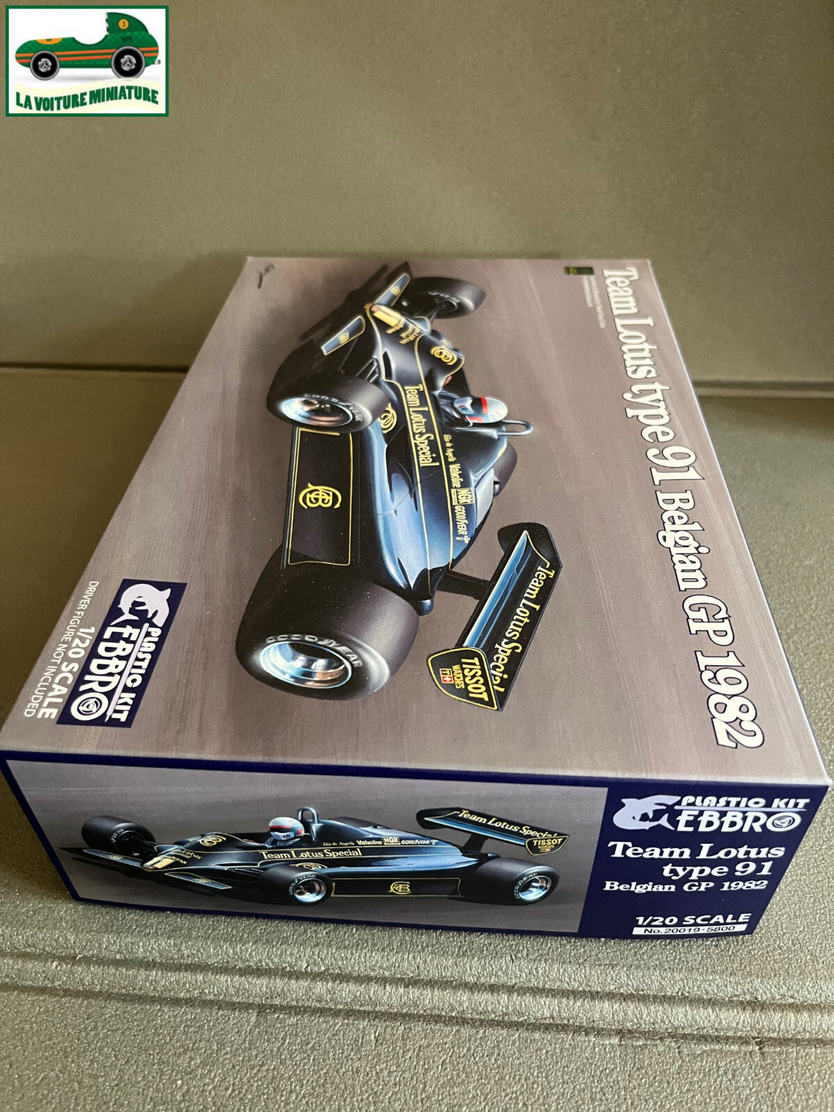 Maquette  à monter F1 Voiture miniature Team Lotus type 91 Belgian GP Ebbro 1/20