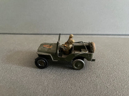 Rare Ancienne Voiture Miniature Militaire Jeep Willis Armée Tôle Modifié 1/43
