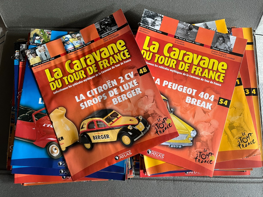 Lot + 60 Fascicules Voiture Miniature Tour de France Vélo Norev Atlas 1/43