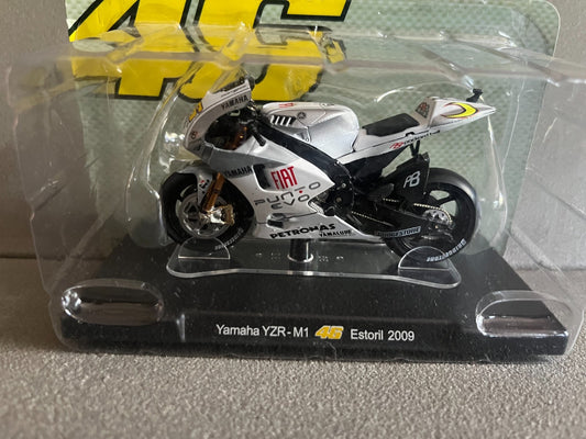 Moto GP miniature Valentino Rossi 46 Yamaha YZR-M1 Estoril 2009 1/18