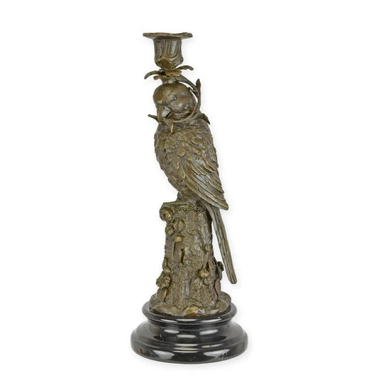 BOUGIE PERROQUET STATUE MODERNE SCULPTURE BRONZE