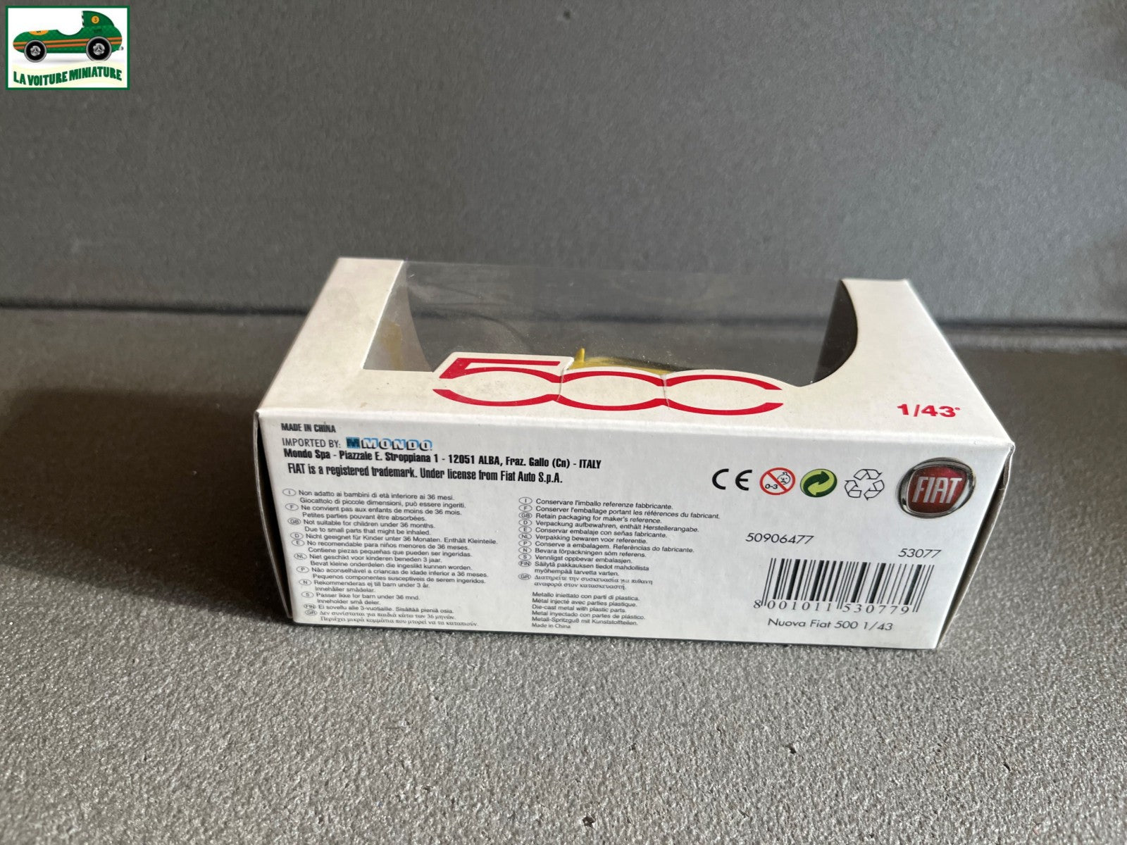 Voiture Miniature Fiat Nuova 500 Mondo Motors au 1/43