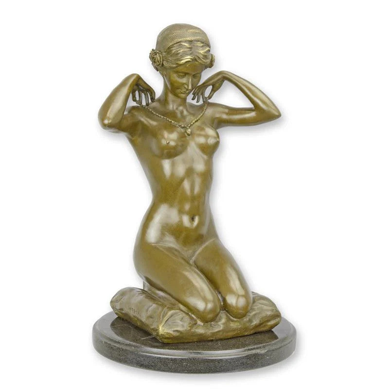 STATUE MODERNE SCULPTURE BRONZE INTITULÉE NOUVEAU COLLIER