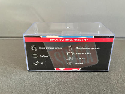 Voiture Miniature Simca 1501 Break Police 1969 Altaya au 1/43