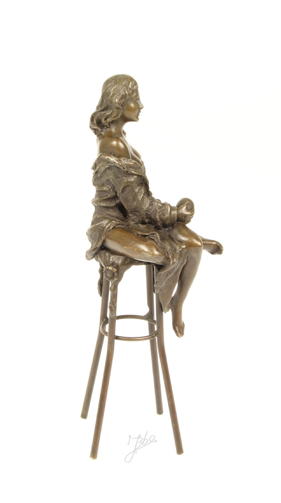 Statue Sculpture Bronze Art Déco Nouveau Femme Tabouret Bar DSBJ-12 Moderne