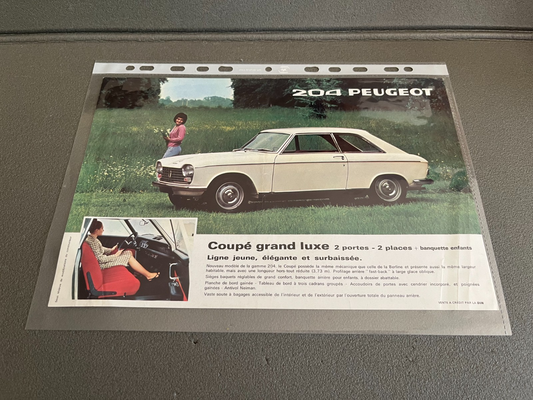 Ancien Dépliant Brochure Documentation Automobile Peugeot 204