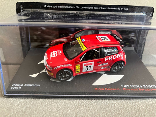 Voiture Miniature Fiat Punto S1600 Rallye Sanremo 2003 au 1/43