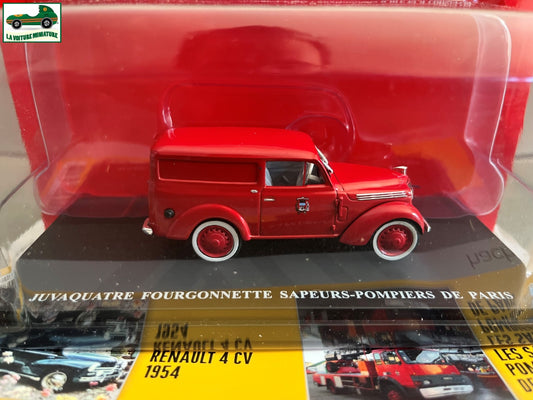 Voiture Miniature Utilitaire Renault Juvaquatre Pompiers Paris Hachette 1/43