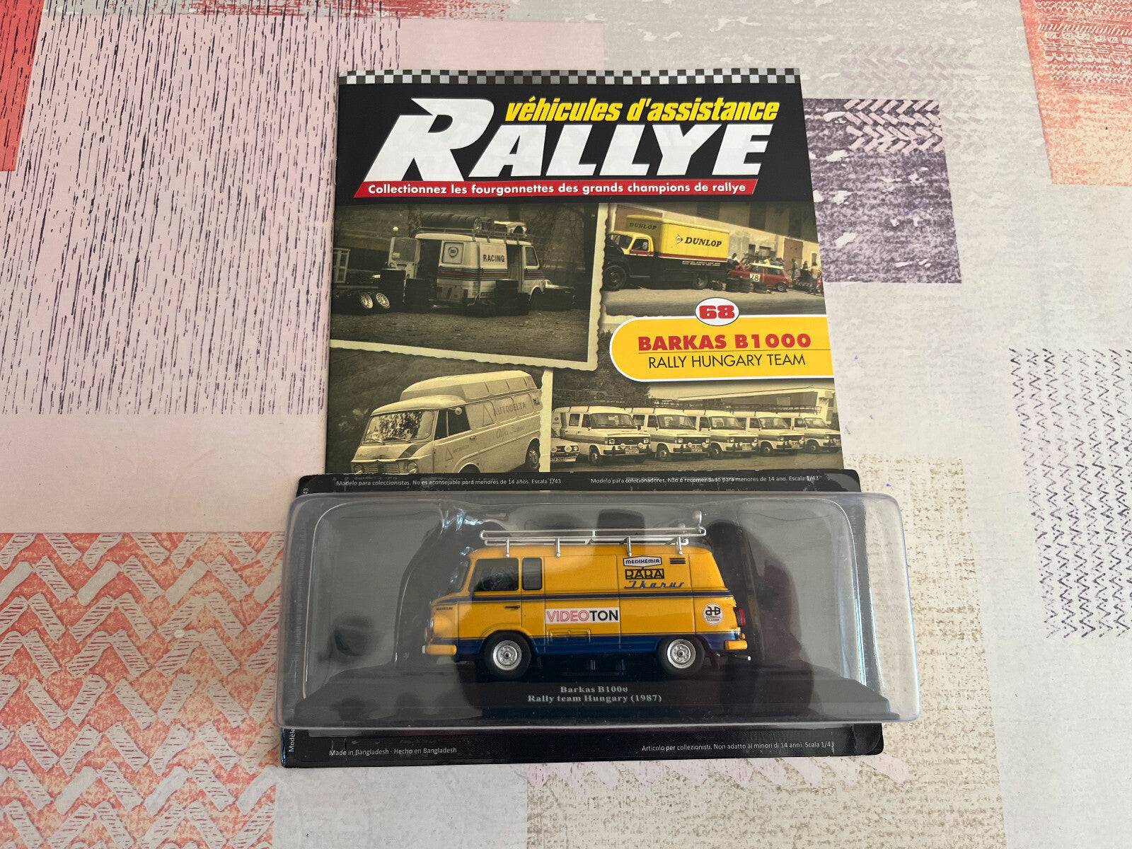 Miniature Camion Voiture Assistance Rallye Barkas B1000 Hungary Team 1987 1/43