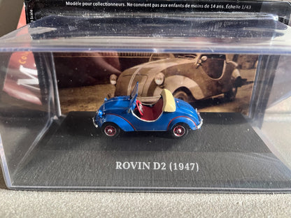 Voiture Miniature Rovin D2 1947 Micro-Voitures D'Antan Altaya 1/43