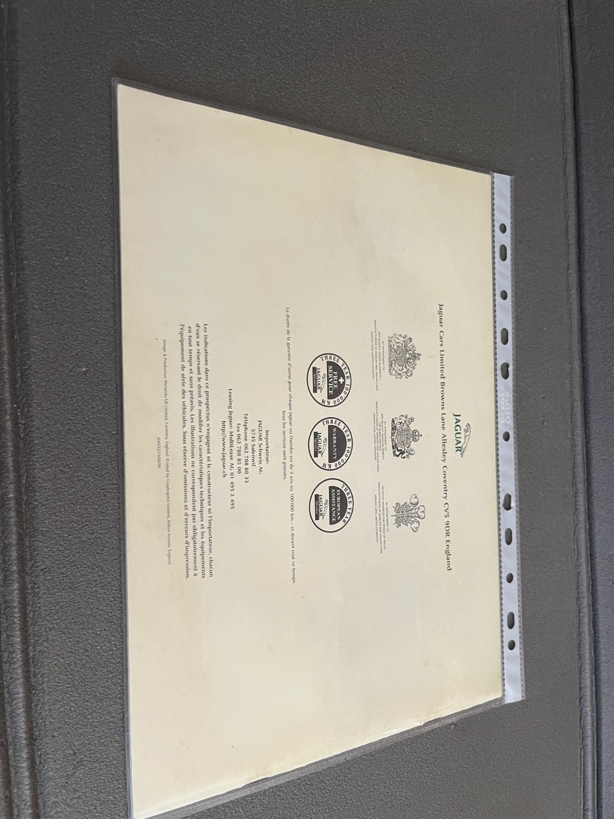 Ancien Dépliant Brochure Documentation Automobile Jaguar Daimler Range 1999