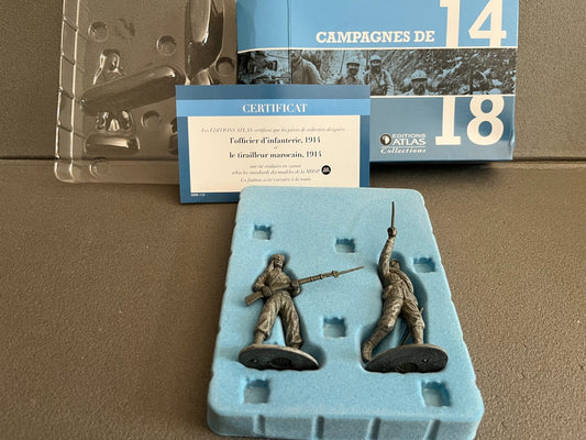 Soldats MHSP Campagnes de 14-18 Officier Tirailleur Marocain Atlas Plombs